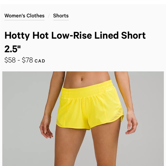Hotty hot low rise 2.5” lined shorts - sz 10 coral Lululemon - Picture 4 of 5